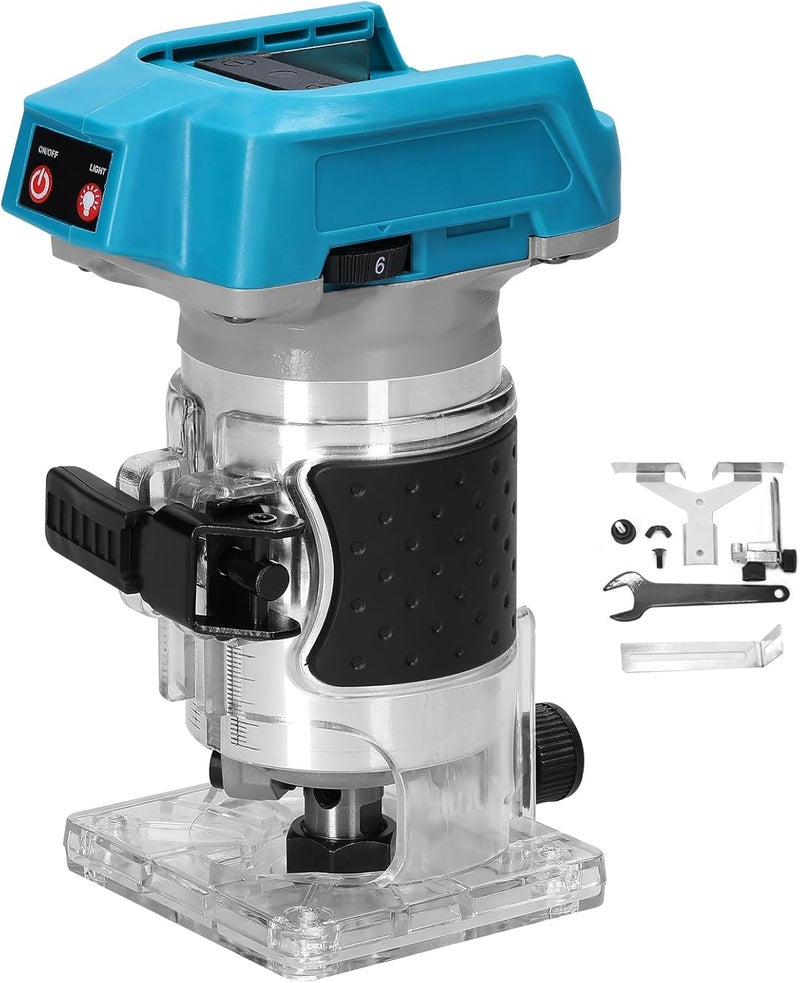 weitol 18V 18000RPM Brushless Trim Router, Wood Trimmer - 6.35mm Trim Diameter Cordless Palm Router, 6 Level Speed Adjustable (Tool Only) - Image 1